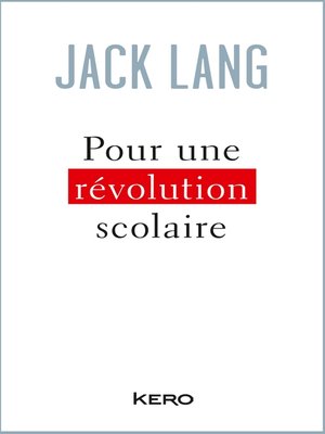 cover image of Pour une révolution scolaire